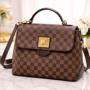Authentic Louis Vuitton Bergamo MM Damier Ebene Crossbody Bag | Luxury Designer